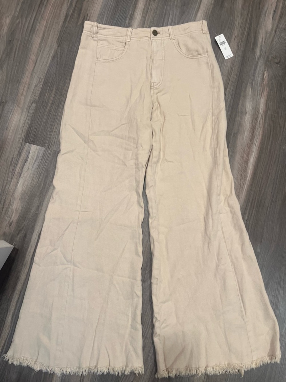 Anthropologie Wide-Leg Beige/Light Tan Jeans